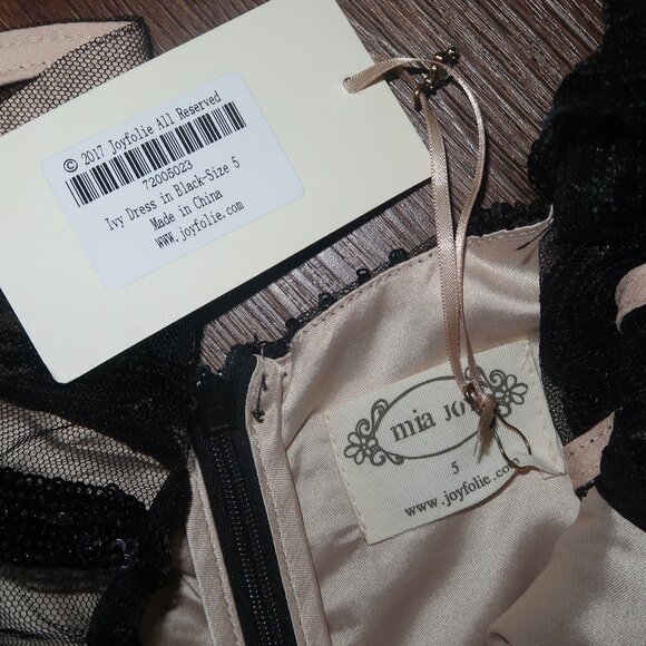 NWT Girls Joyfolie Ivy Dress in Black Long Tulle Sequin Formal Party Dress sz 5 - Picture 6 of 6